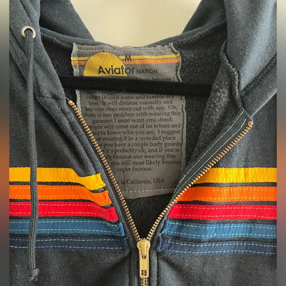 Aviator Nation 5 Stripe Zip Hoodie - Picture 4 of 4